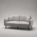 Canapé droit 2 places en velours polyester gris clair, 180 x 82 x 82 cm