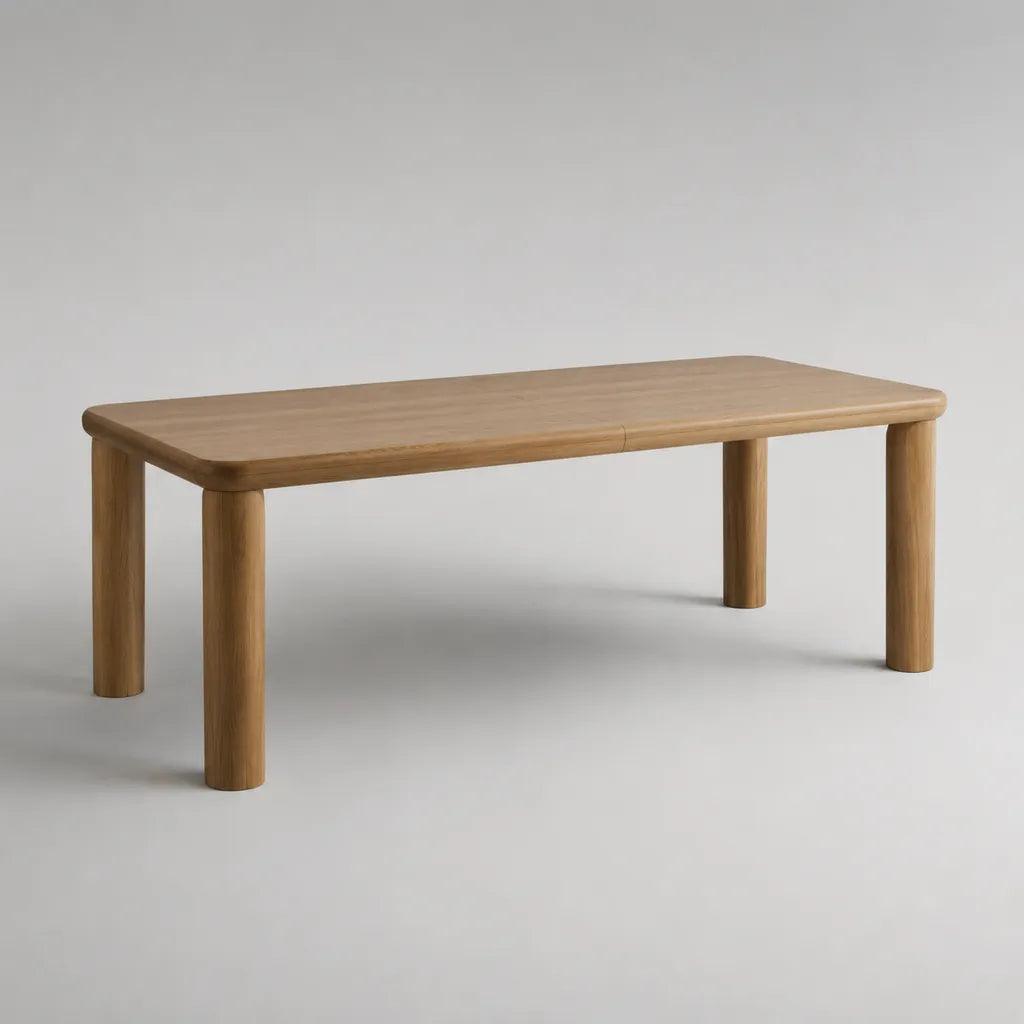 Table à manger extensible rectangulaire en bois, chêne naturel, 160 à 200 × 90 × 75 cm