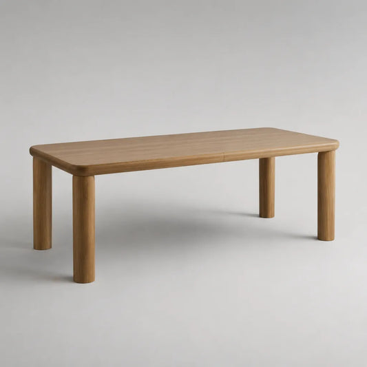Table à manger extensible rectangulaire en bois, chêne naturel, 160 à 200 × 90 × 75 cm