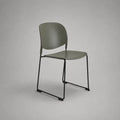 Chaise en polypropylène et acier gris-vert et noir, 50 × 53 × 79 cm
